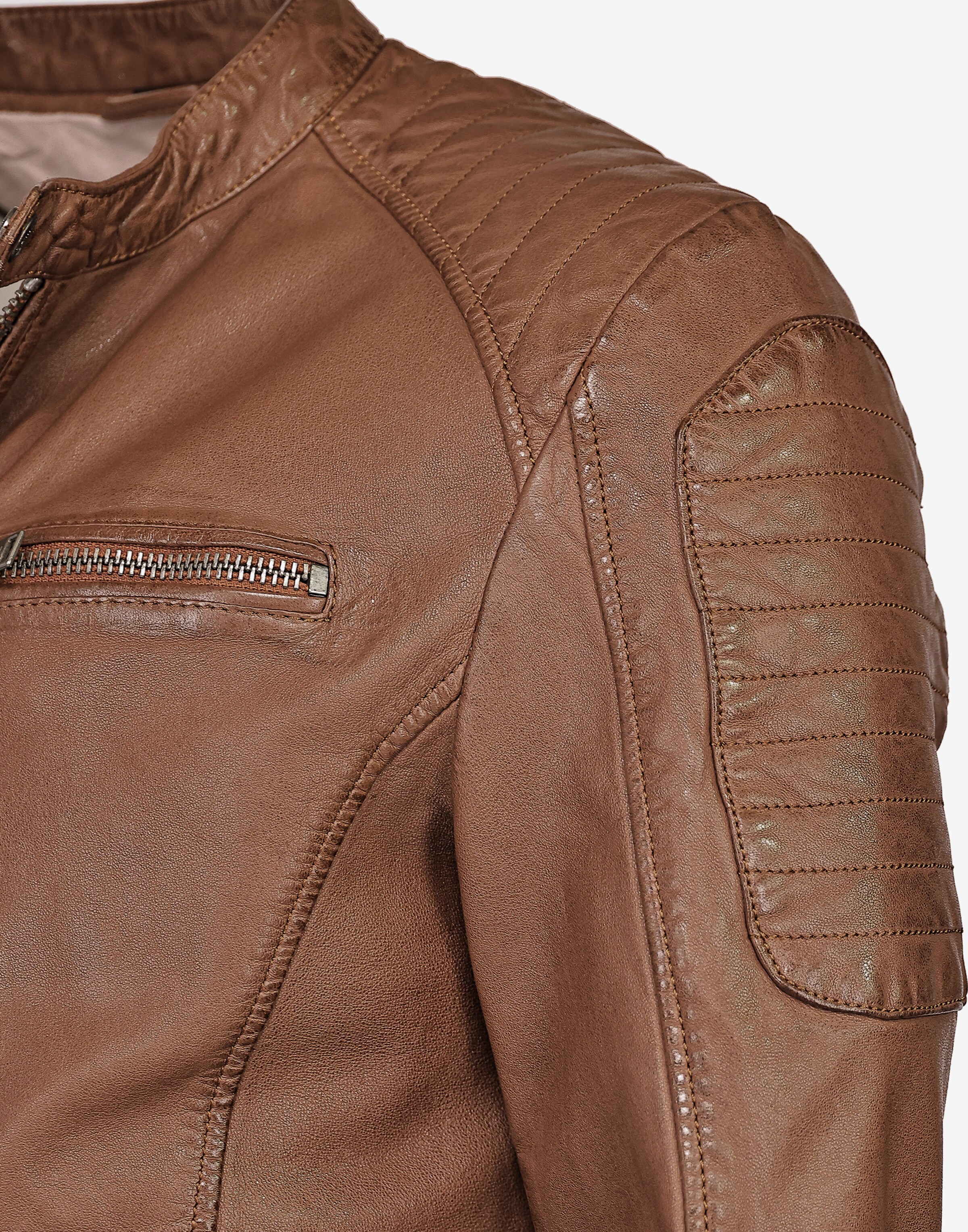 MUSTANG Lederjacke ' 31021311 ' in Cognac | ABOUT YOU