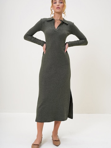 Trend Alaçatı Stili Трикотажное платье в Зеленый