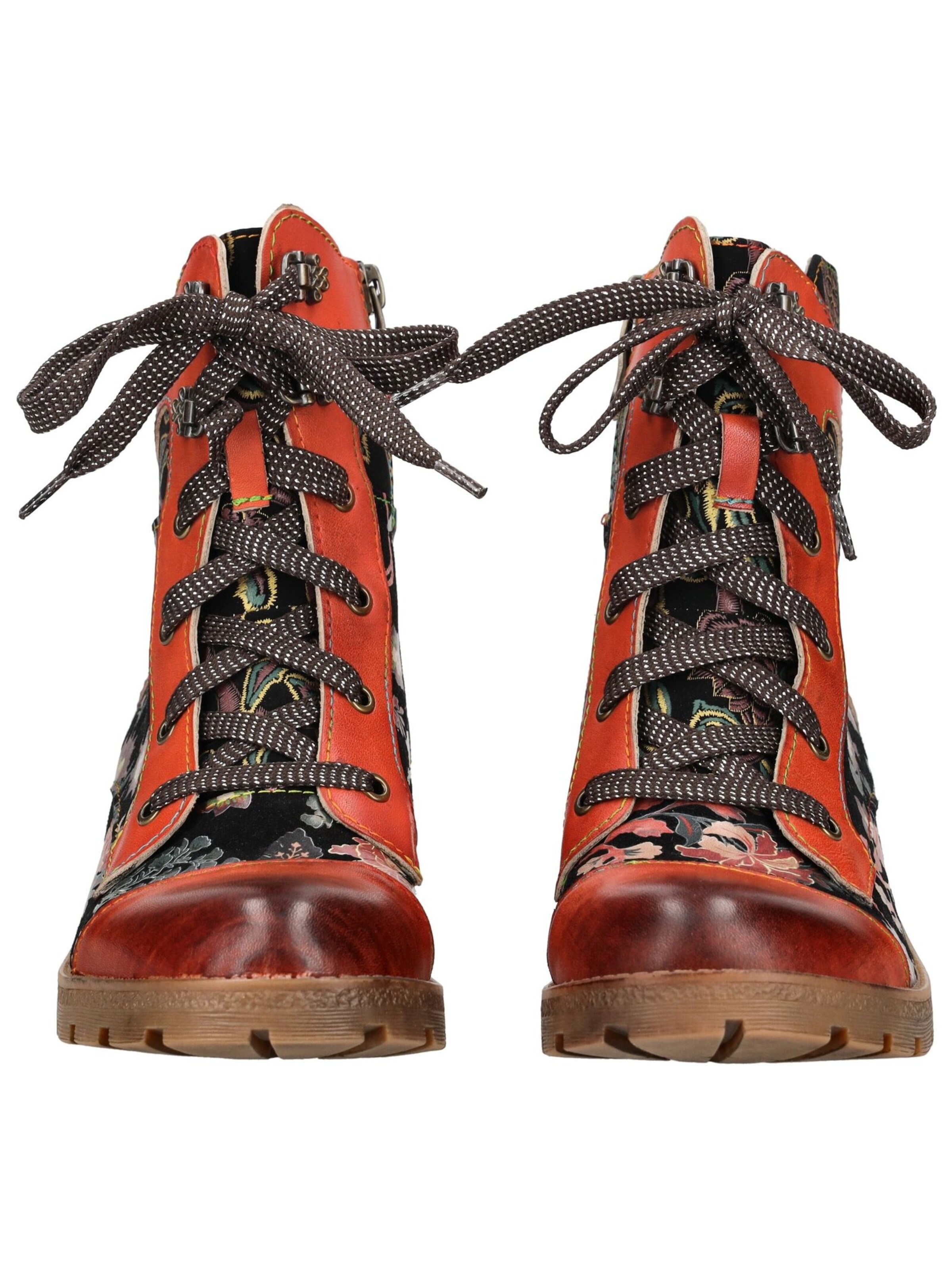 Laura Vita Lace-Up Ankle Boots in Orange