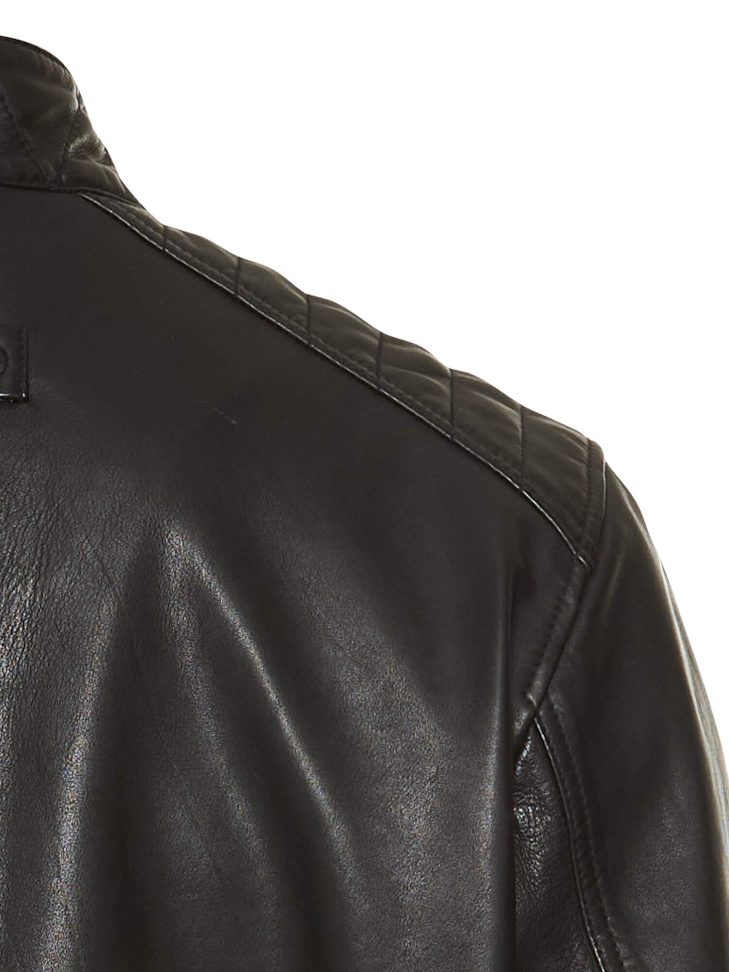 CAMEL ACTIVE Lederjacke in Schwarz