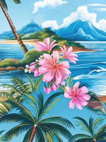 Hawaiihemdshop.de - Regular Fit Camisa 'Hawaiihemd "Turtle Island"' em azul