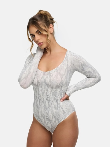 Body modelant 'Bodysuit Sculpting Shapewear Longsleeve mit Slip' cfab (formerly creamy fabrics) en blanc : devant