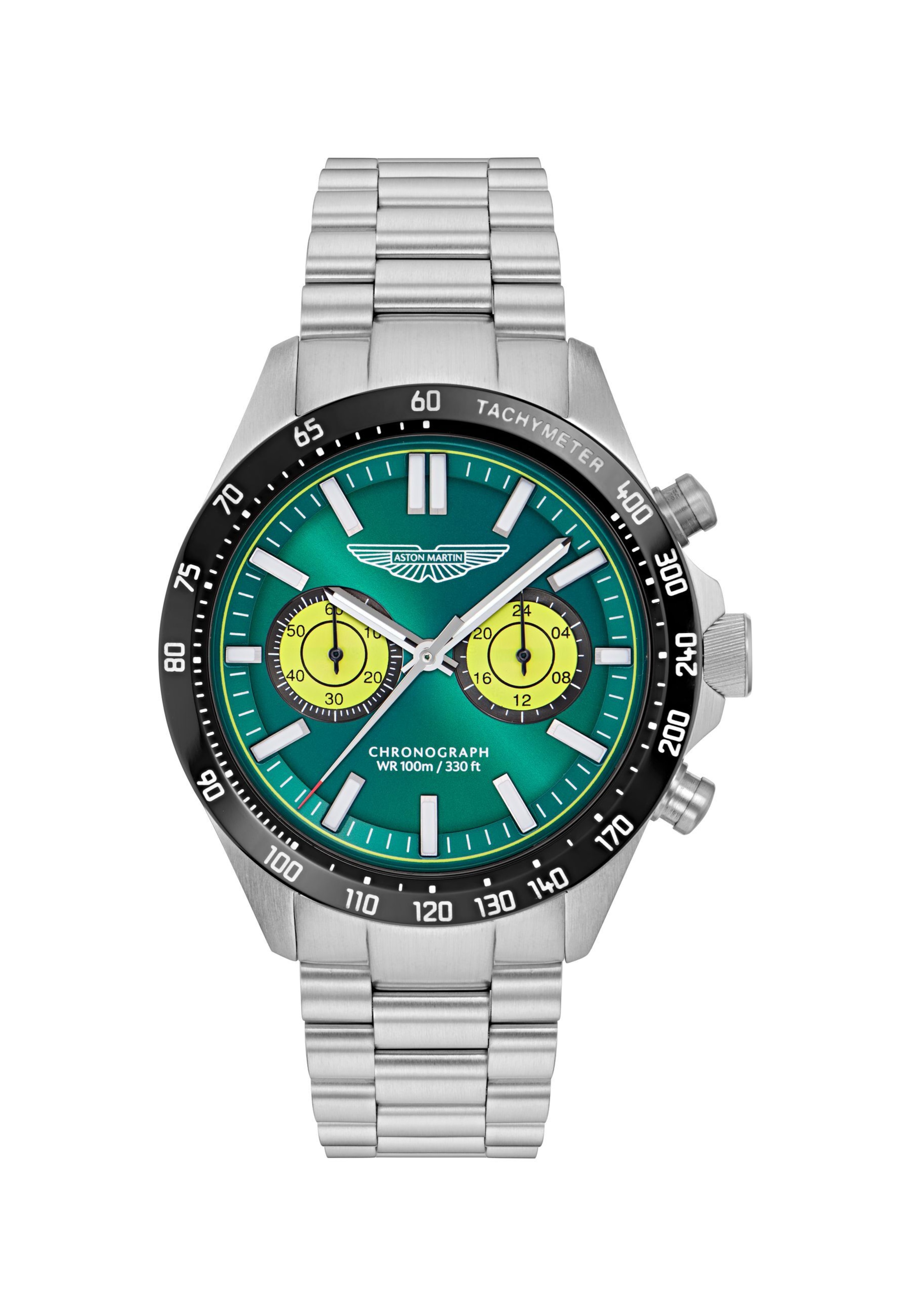 Aston Martin Analoguhr 'SPT' in Silber: Vorderseite