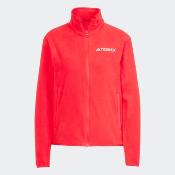 ADIDAS TERREX Athletic Fleece Jacket 'Ess' in Red: front