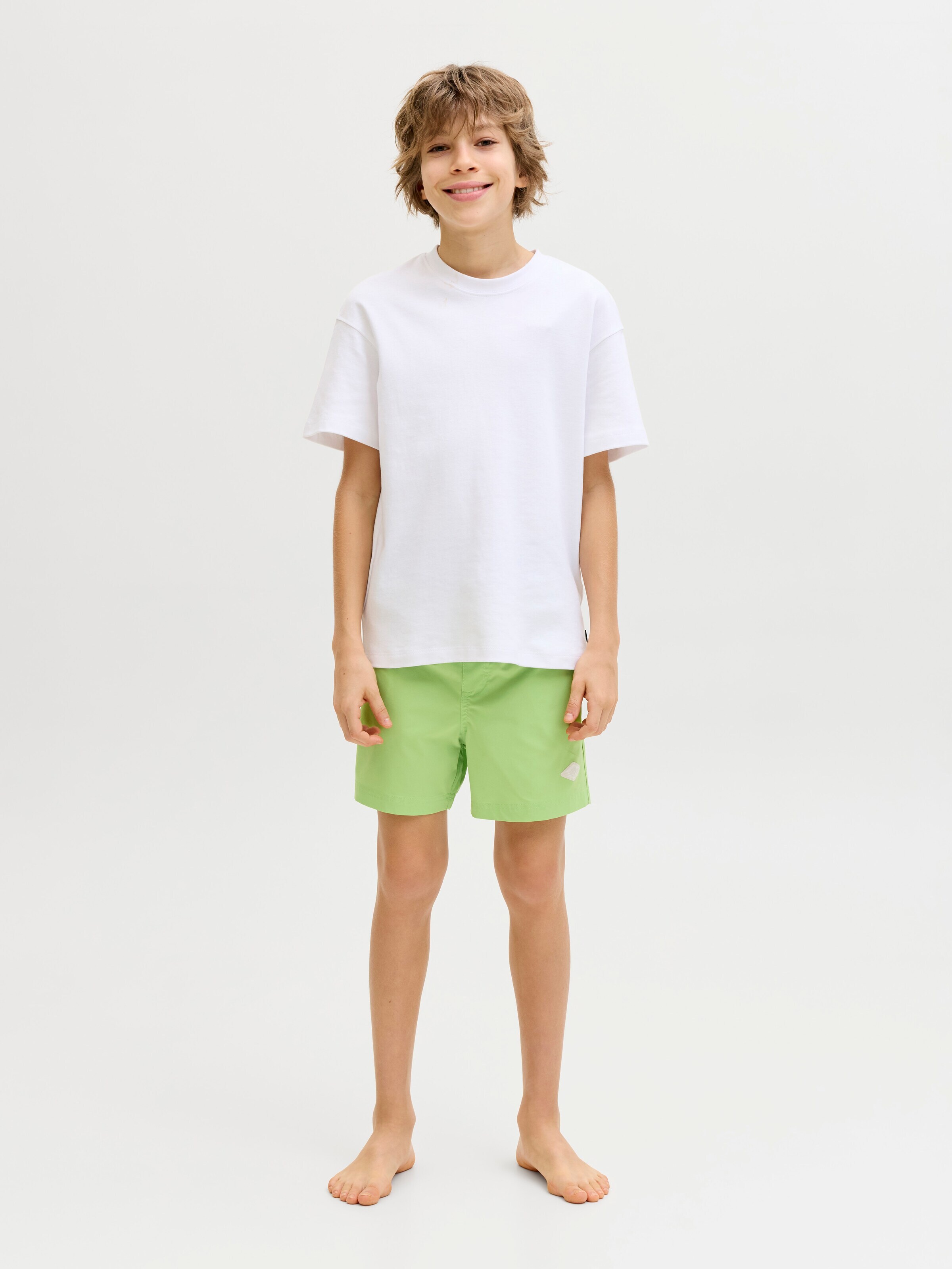 Jack & Jones Junior Badehose 'JPSTMaui Surf'‌ in Grün: Vorderseite