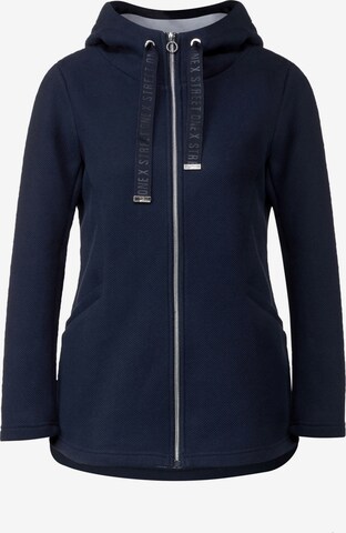 STREET ONE Zip-Up Hoodie in Blue: front