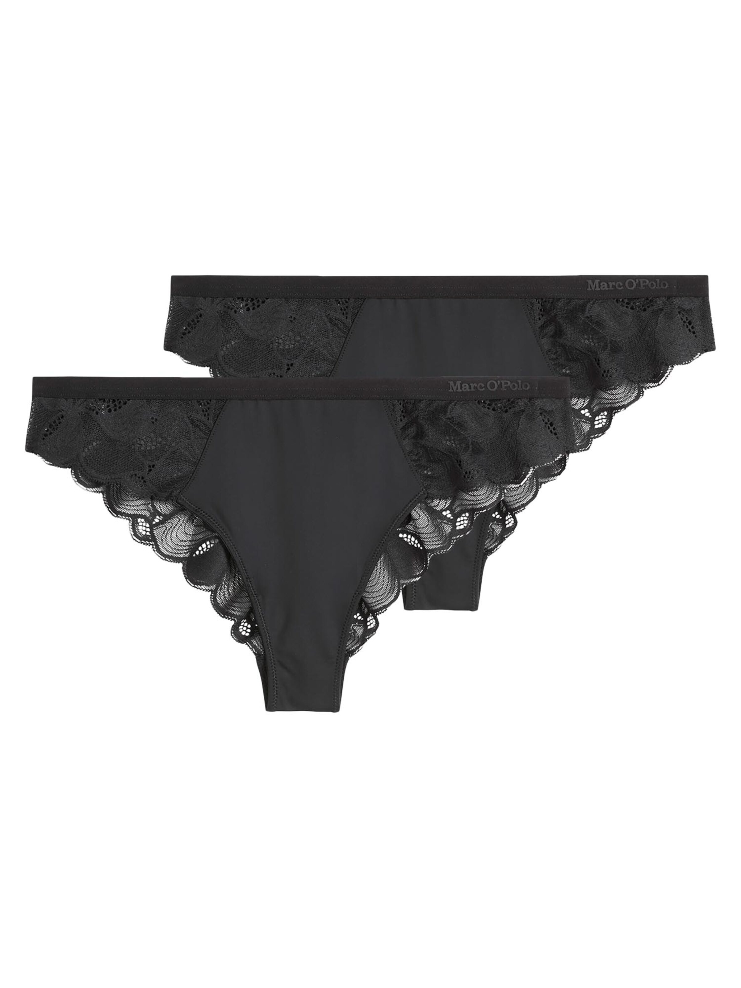 Marc O'Polo Slip 'Tender Lace' in Zwart: voorkant