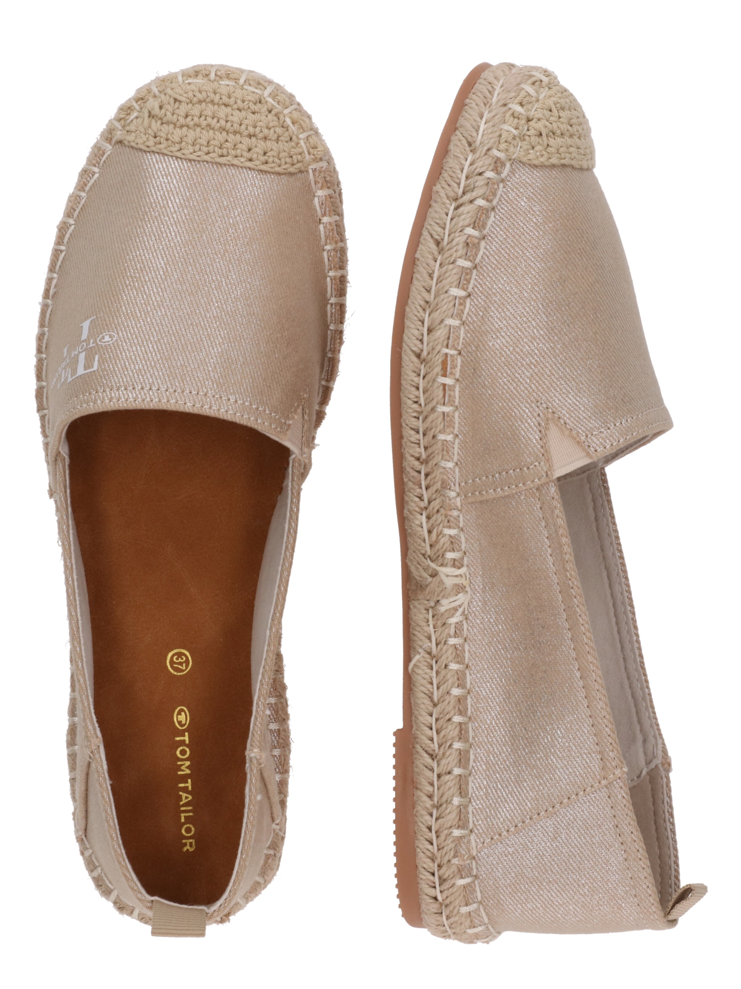 TOM TAILOR Espadrilky – zlatá