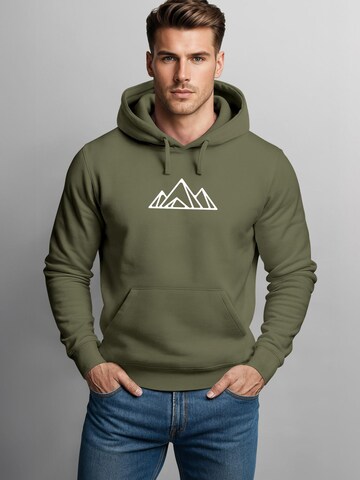 Neverless Sweatshirt 'Berg Polygon' in Green