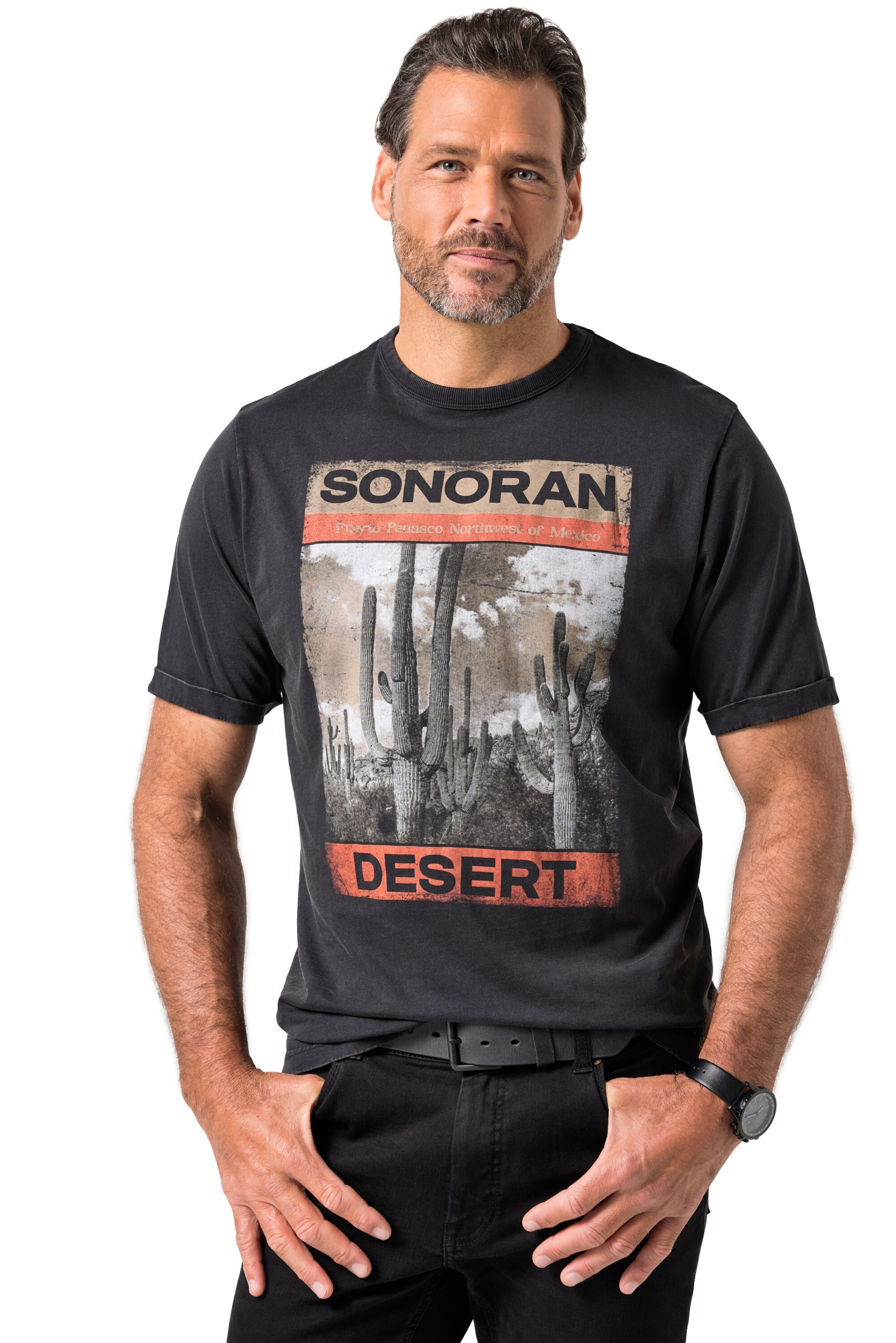 JP1880 Shirt in Zwart: voorkant