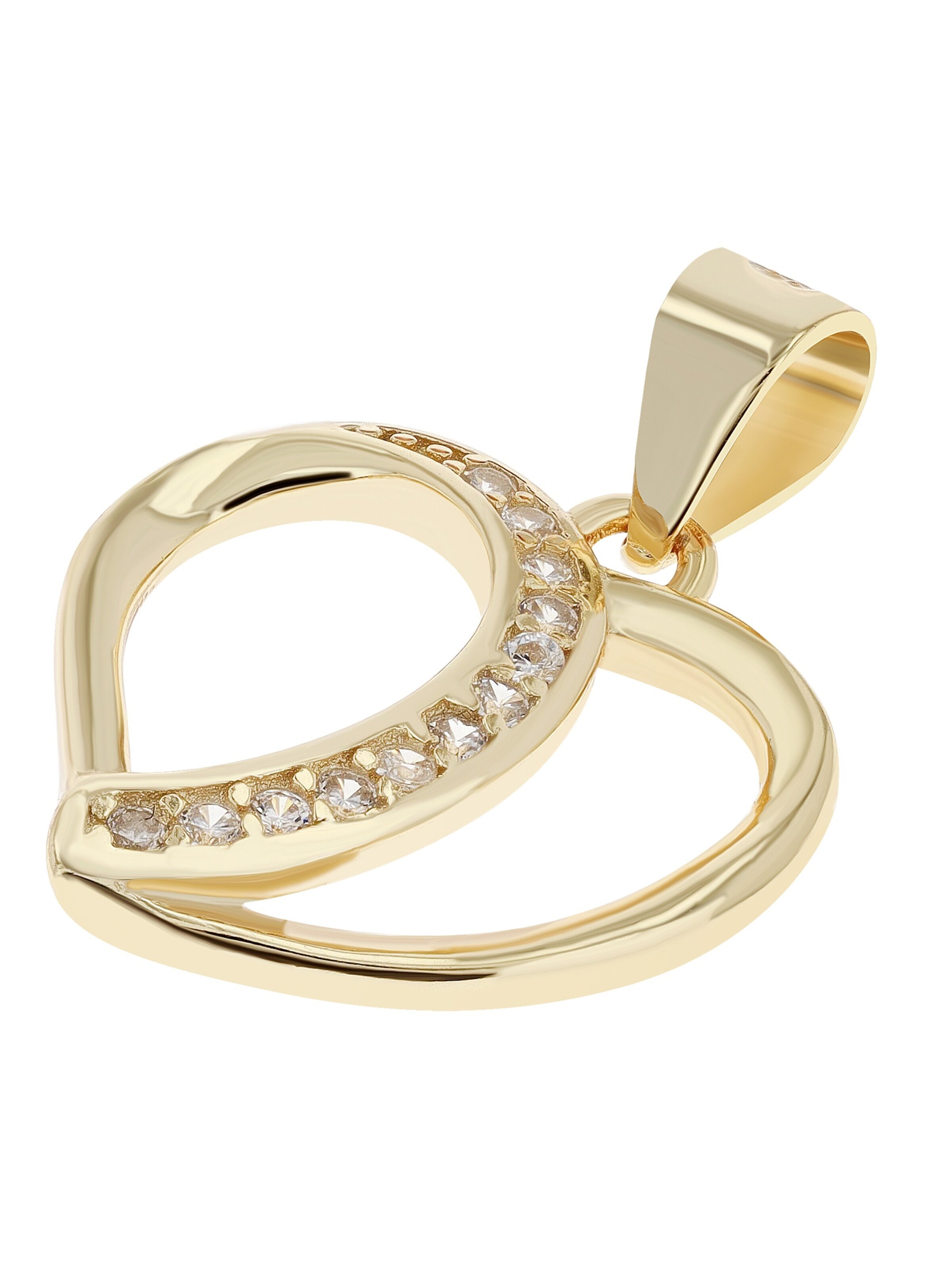 Akzent Pendant '"Nassim" aus 925 Sterlingsilber, rhodiniert, langlebig' in Gold: front