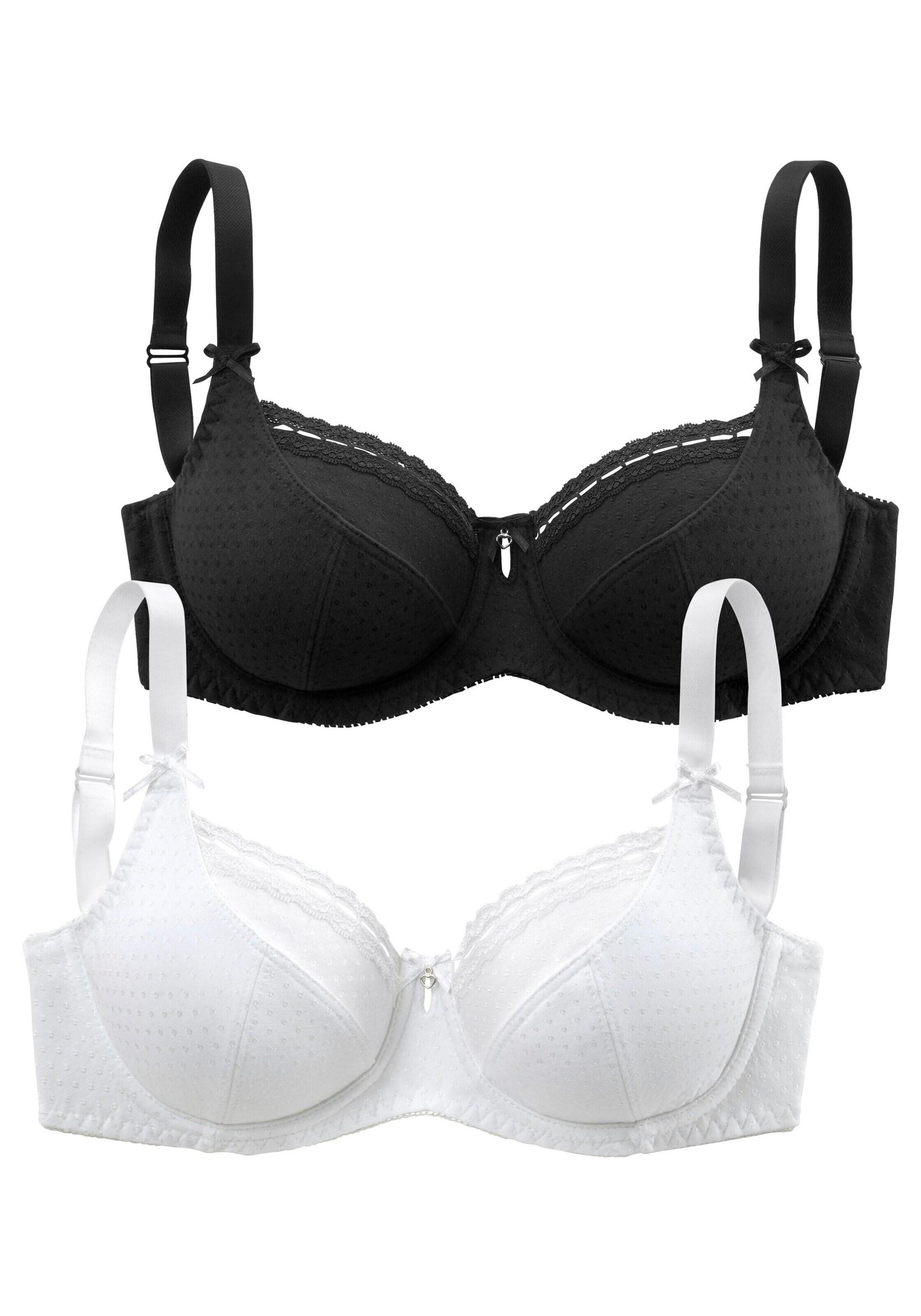 LASCANA Soutien-gorge en 75/B en noir / blanc, Vue avec produit