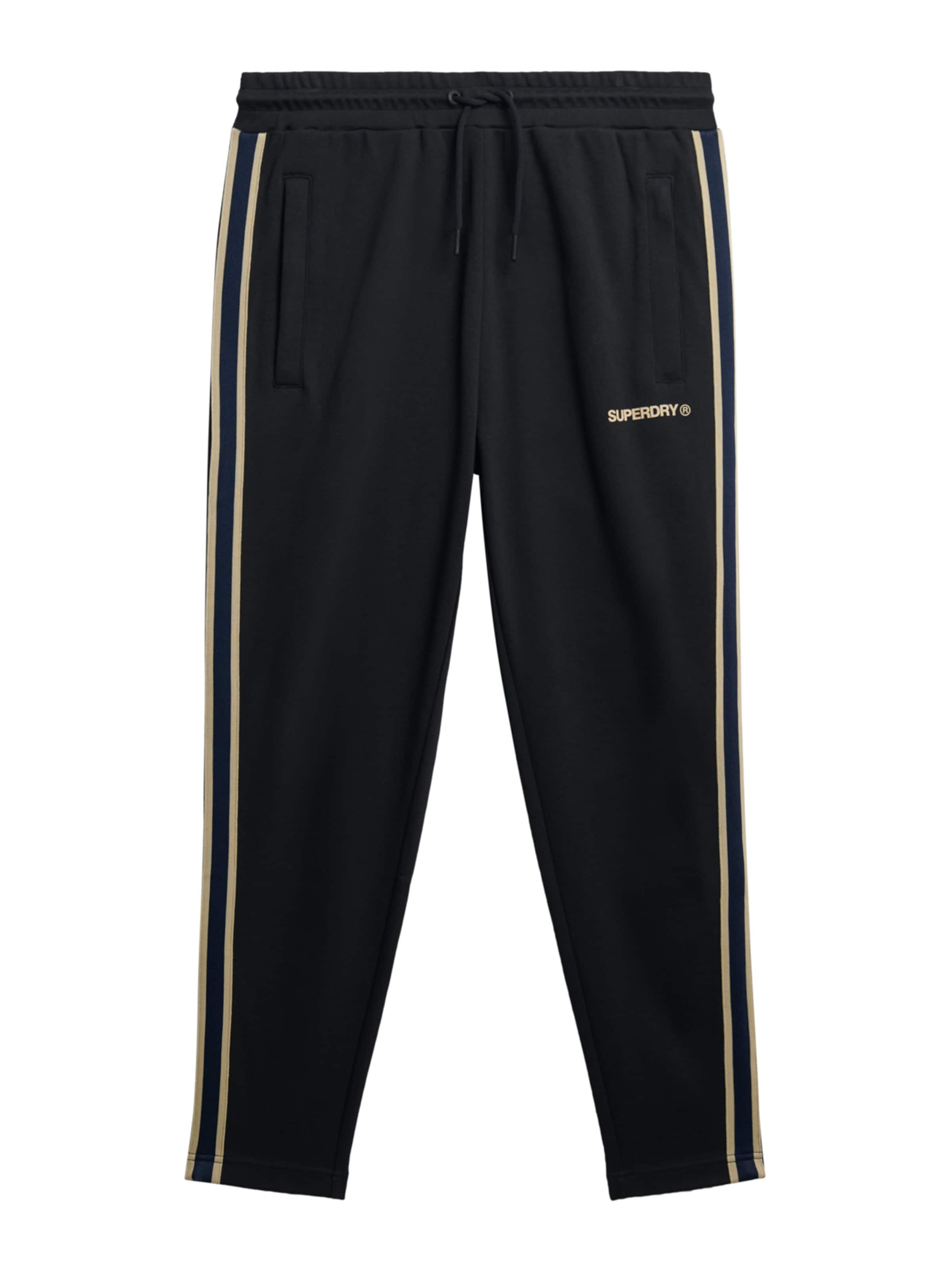 SuperdryTapered Hlače 'Tech Cult' - crna boja: prednji dio