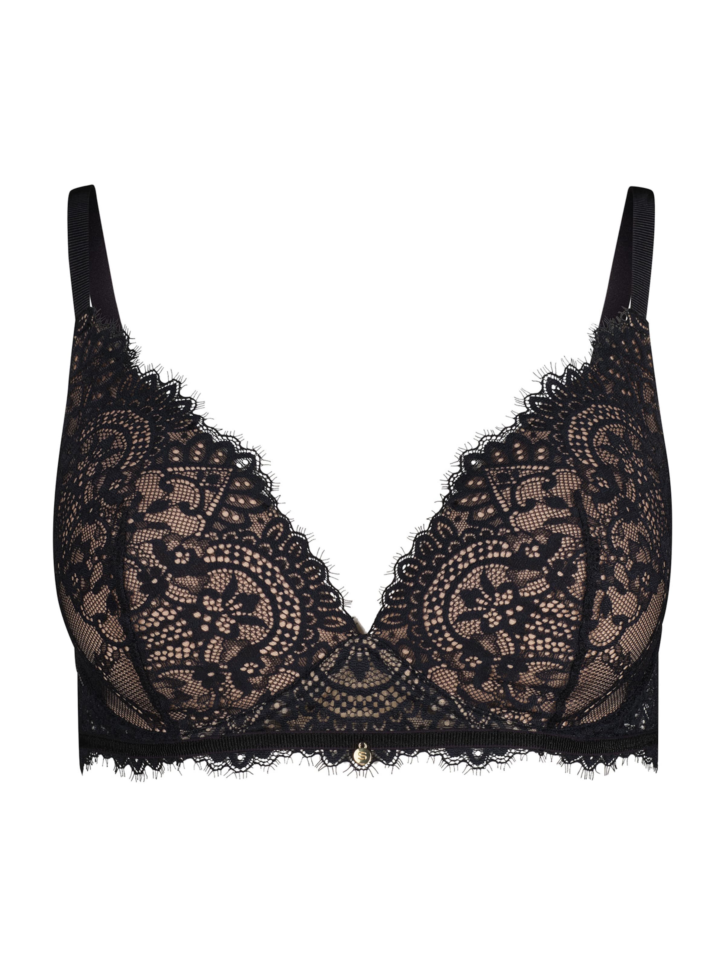 melns Skiny Trijstūra formas Krūšturis: no priekšpuses