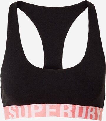 Superdry - Bustier Sujetador deportivo en negro: frente