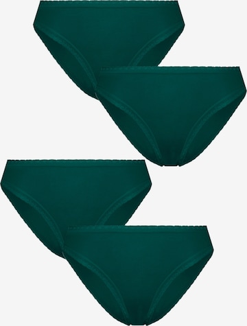 Albero Natur Panty 'Bio-Baumwoll-Slip mit Spitze – 4er Pack' in Green: front