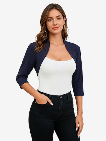 KoJooin Marynarka 'Lässiger, leichter, offener Cropped-Cardigan für Damen mit 3/4-Ärmeln, passend zu Kleidern' w kolorze niebieski: przód