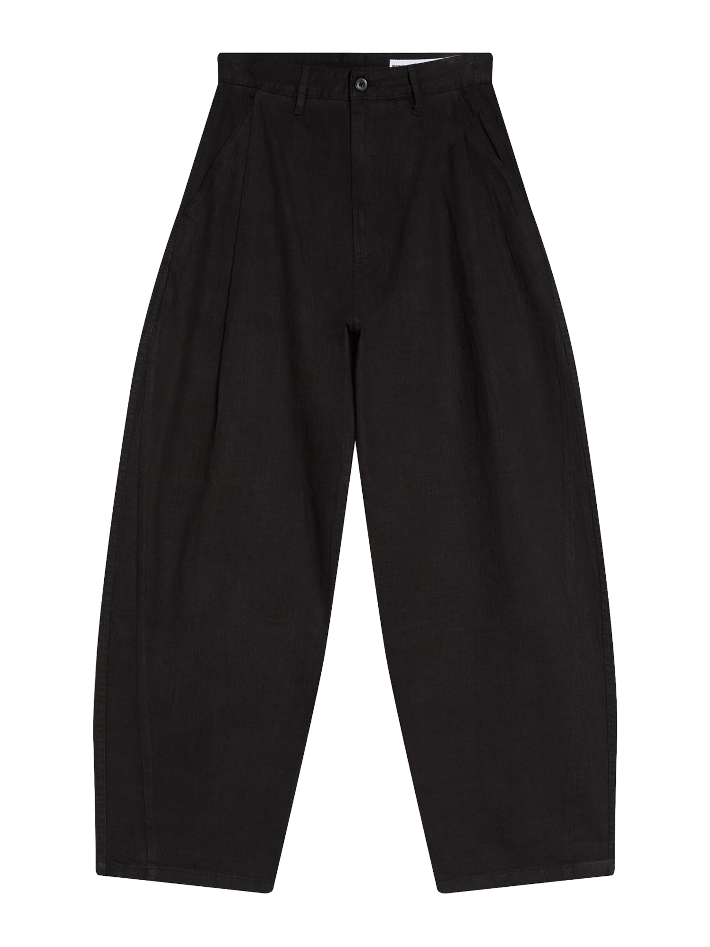 Bershka Baggy Bandplooibroek in Zwart: voorkant