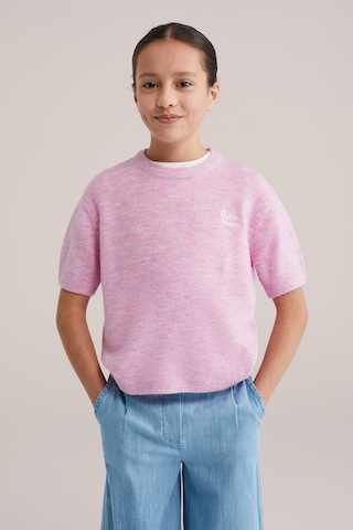 WE Fashion Свитер в Ярко-розовый: спереди