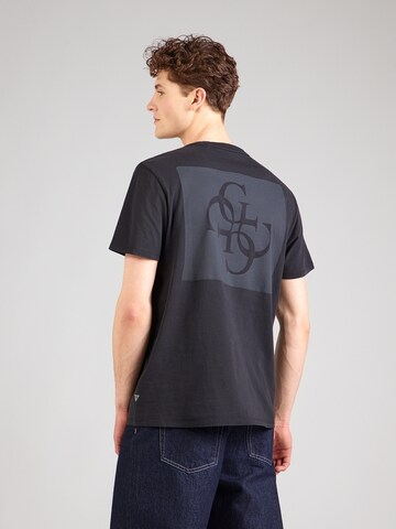 GUESS Футболка 'QUATTRO' в Черный: спереди