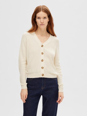 Cardigan SELECTED FEMME en beige : devant