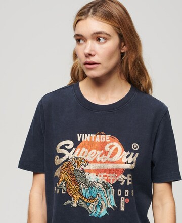 Superdry T-Shirt 'Tokyo' in Blau
