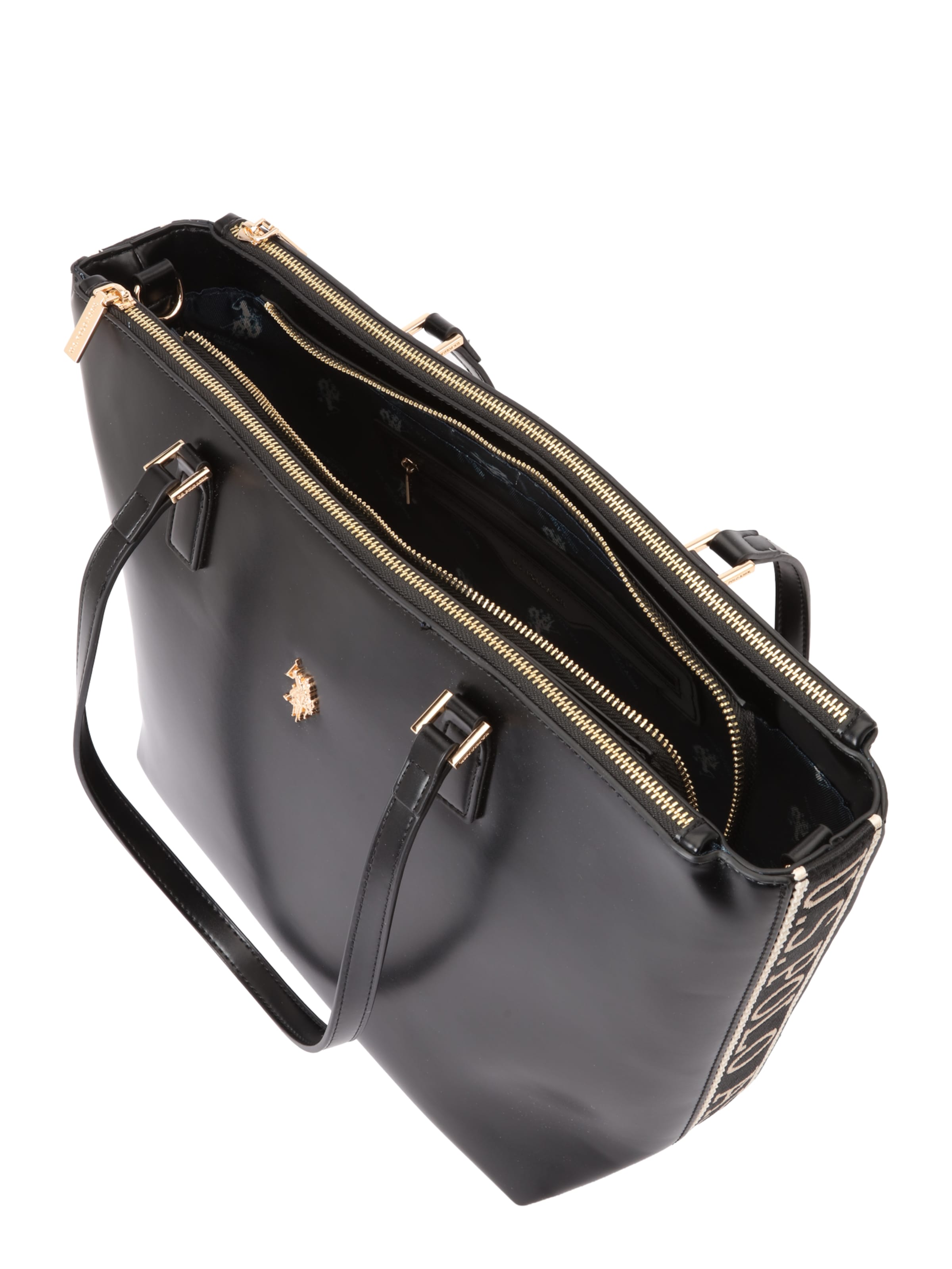 U.S. POLO ASSN. "Чанта тип ""Shopper""" в черно: отгоре