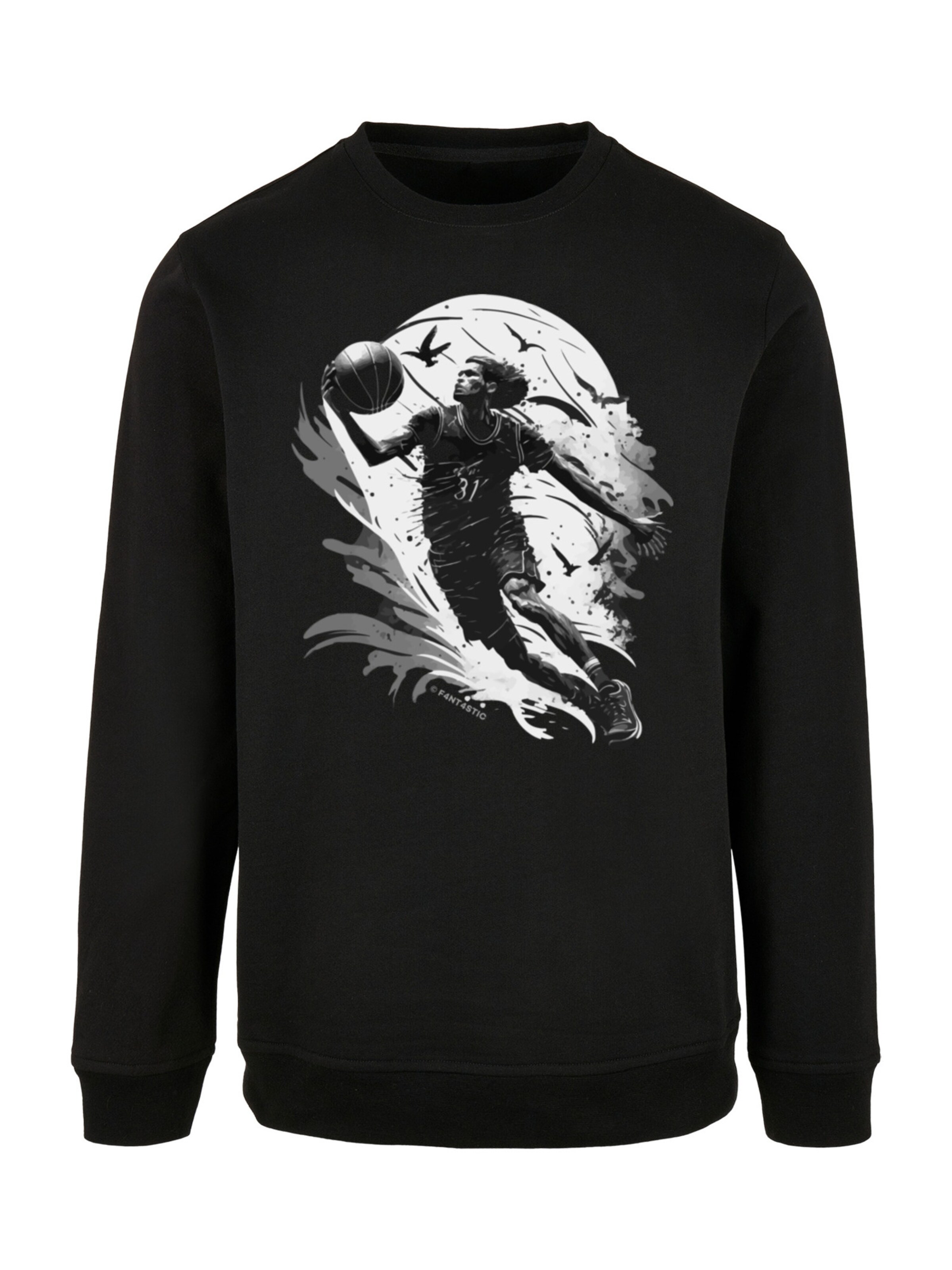 Sweat-shirt 'Basketball Spieler' F4NT4STIC en noir : devant