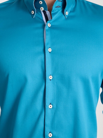 Slim fit Camicia business 'Roma Iconic Satin Man Shirt White' di 7Camicie in verde