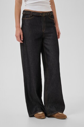 Wide Leg Jean 'Tasma ' My Essential Wardrobe en noir : devant