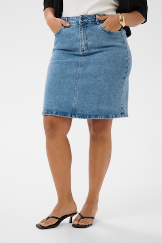 KAFFE CURVE Rok 'KCvaleri' in Blauw: voorkant