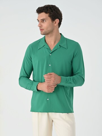 Antioch Slim fit Overhemd in Groen: voorkant