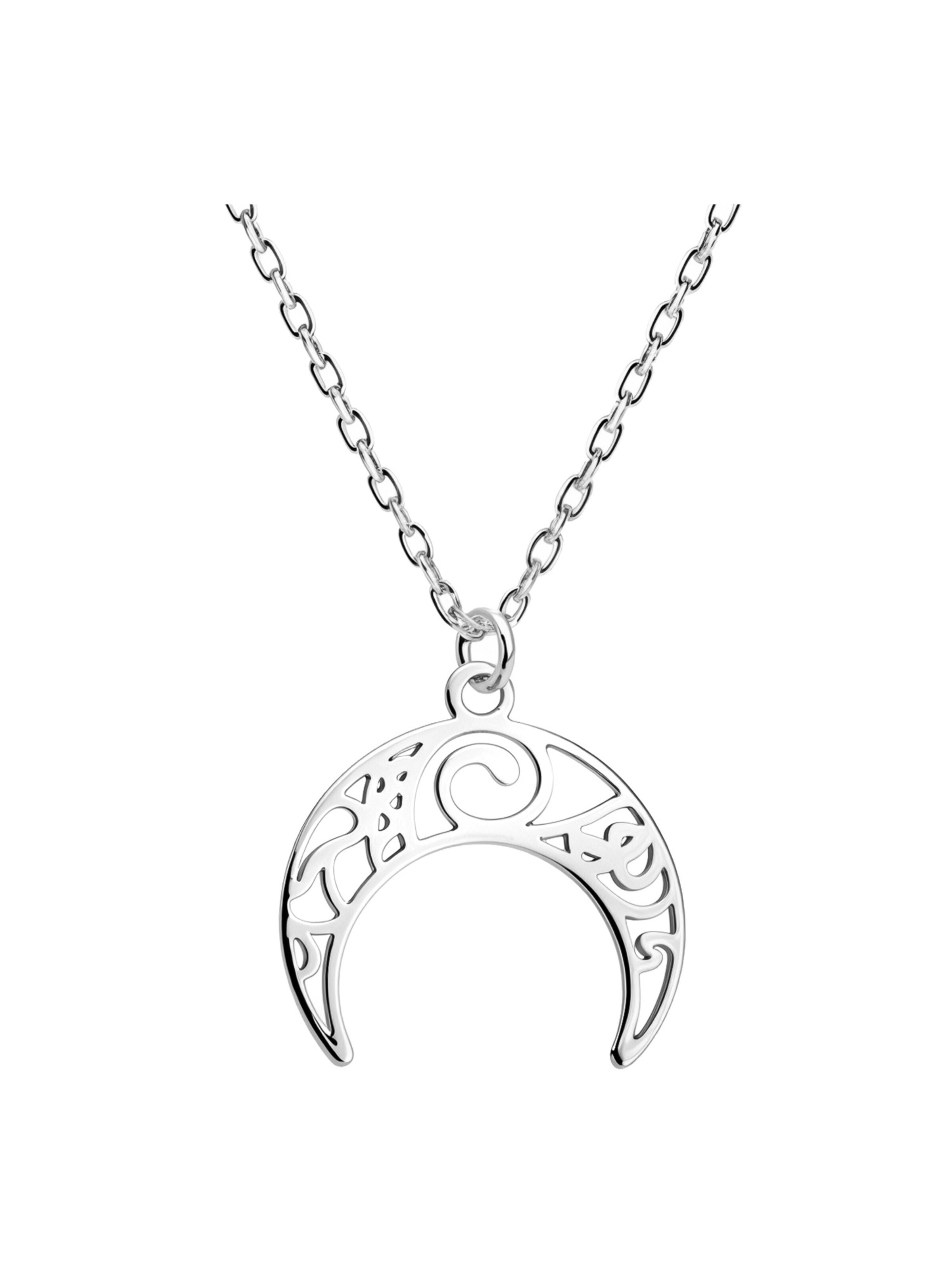 Sofia Milani Necklace 'Moon Ornament' in Silver: front