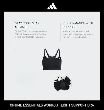 ADIDAS PERFORMANCE Bralette Sports Bra 'Opt Ess' in Black