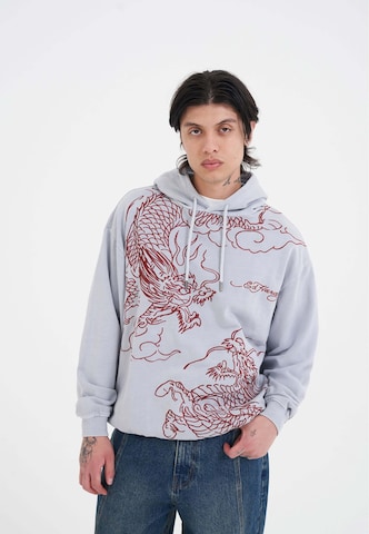 Ed Hardy Sweatshirt 'Battle Dragon' in Grau: Vorderseite