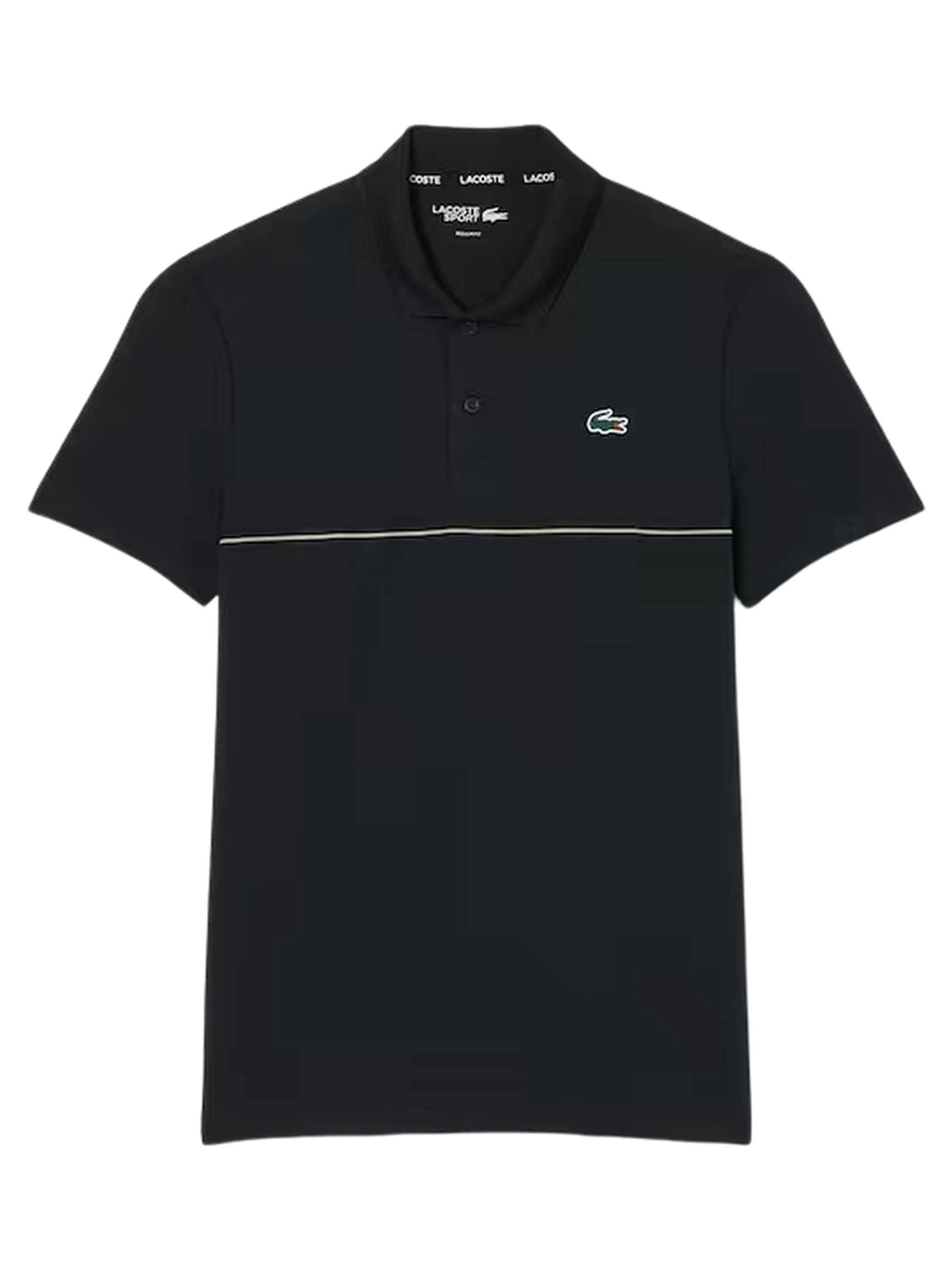 LACOSTE - Camiseta 'Polo lacoste negro back logo ultra dry polo shirt' en negro: frente