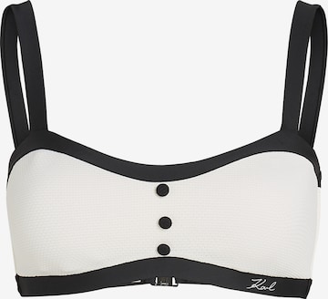 balta Karl Lagerfeld Bandeau Bikinio viršutinė dalis: priekis