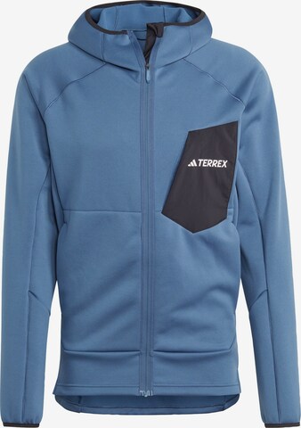 ADIDAS TERREX Athletic Fleece Jacket 'Xperior' in Blue: front