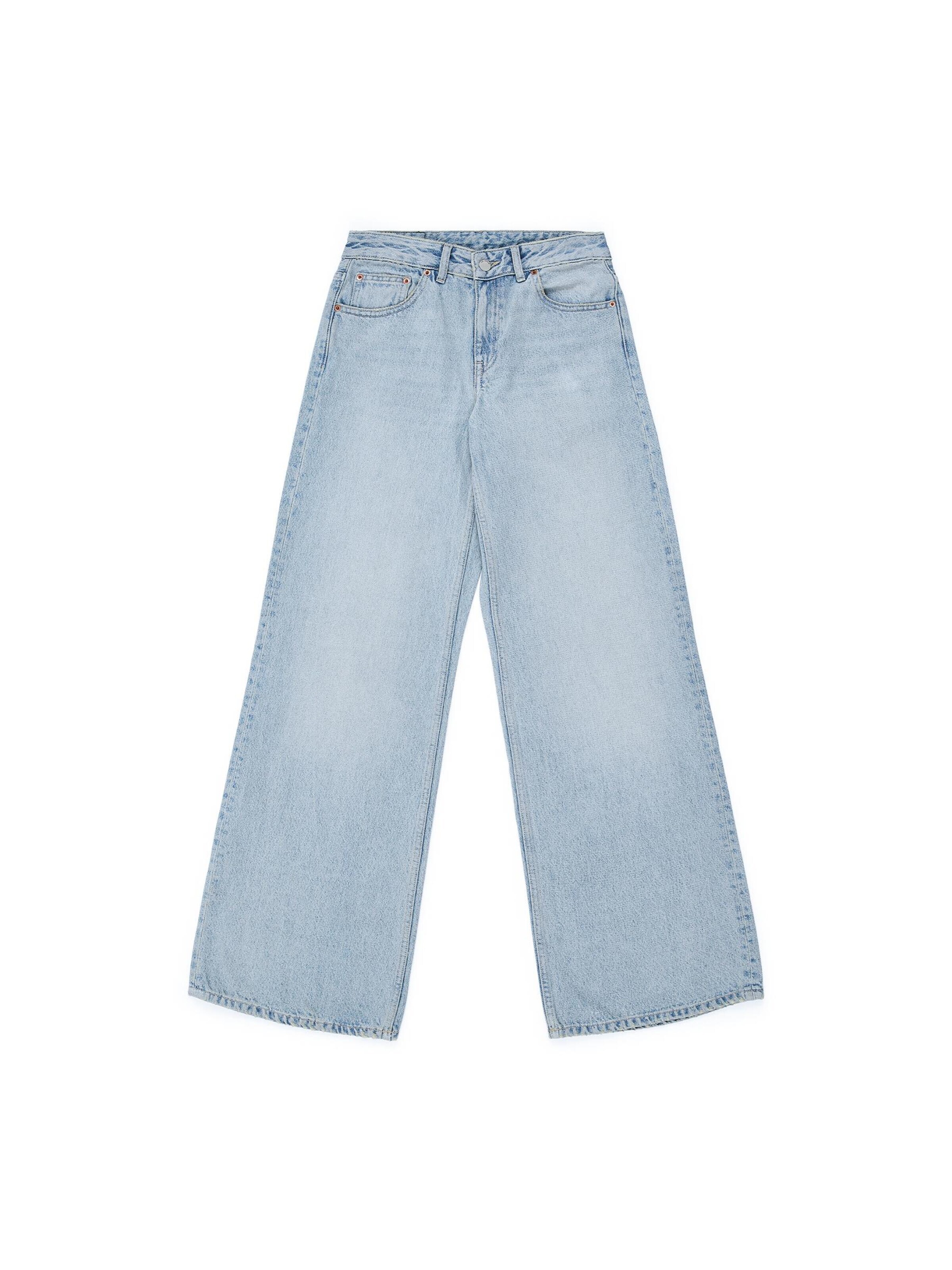 Dr. Denim Jeans 'Rhue Low Wide Jeans' in Blauw: voorkant