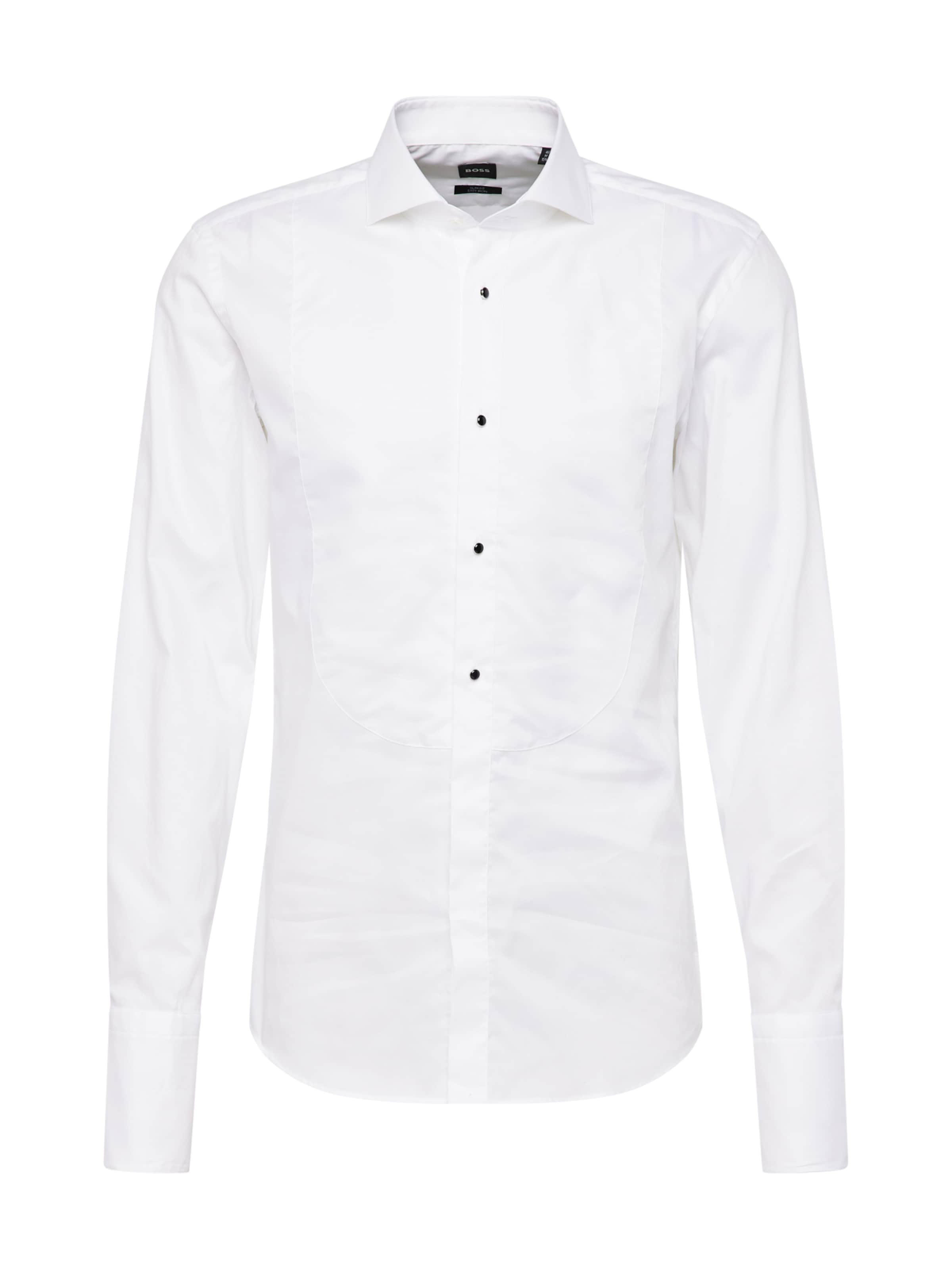 BOSS Slim fit Button Up Shirt 'HANK' in White: front