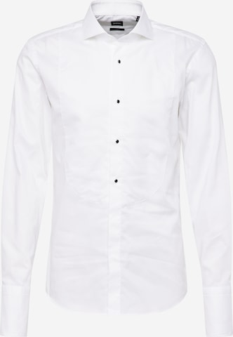 Slim fit Camicia 'HANK' di BOSS in bianco: frontale