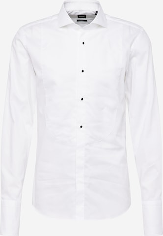 BOSS Black Slim fit Button Up Shirt 'HANK' in White: front
