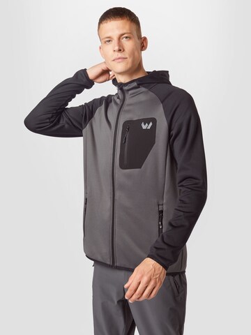 Whistler Athletic Fleece Jacket 'Salen' in Grey: front