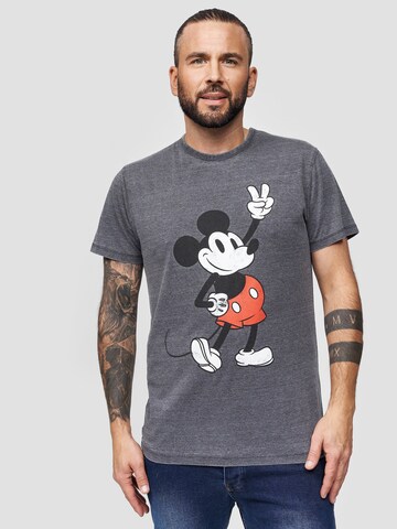 Recovered Shirt 'Disney Mickey Peace Pose' in Grey: front