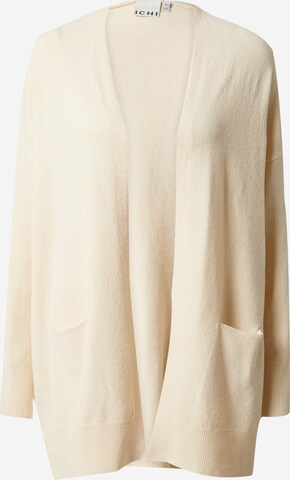 ICHI Knit Cardigan in Beige: front