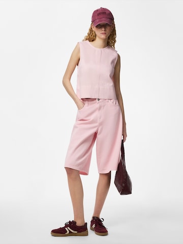PIECES Szeroka nogawka Jeansy 'PCSky' w kolorze różowy