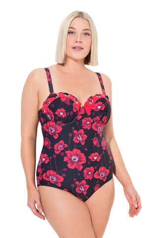 Ulla Popken Push-up Swimsuit in Pink: front