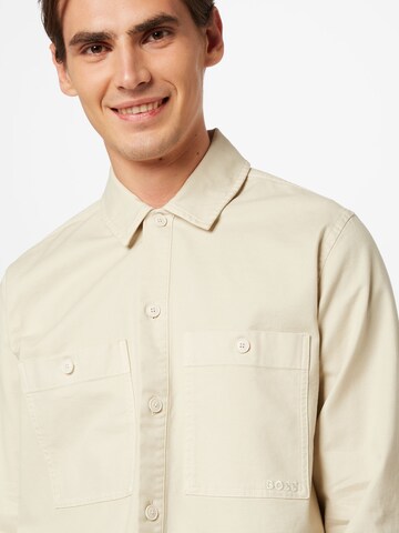 BOSS Orange Regular fit Button Up Shirt 'Locky' in Beige