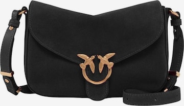 PINKO Schoudertas 'LOVE SATCHEL MINI SUEDE 107656 A0F6' in Zwart: voorkant