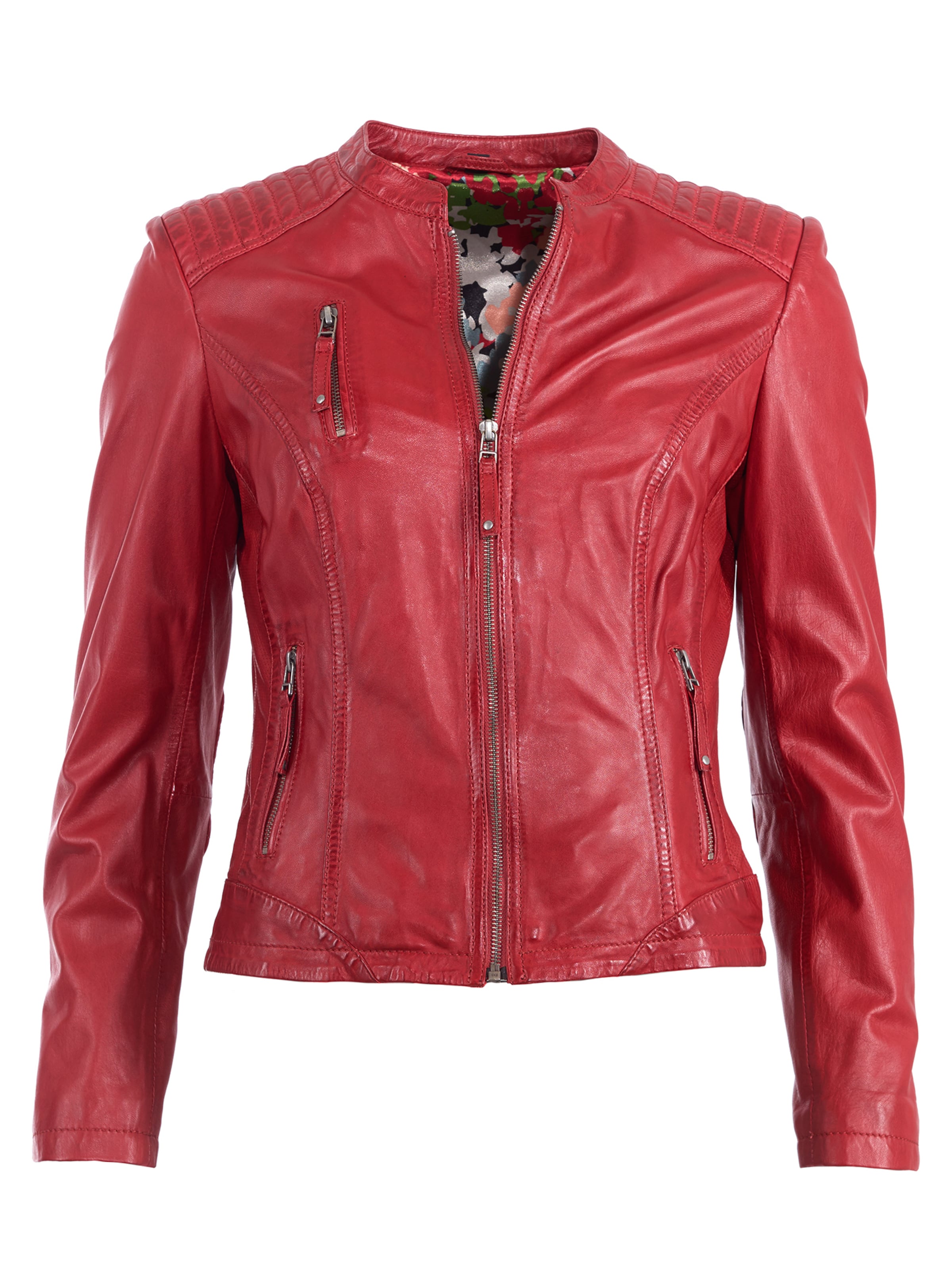 JCC Lederjacke in Rot: Vorderseite